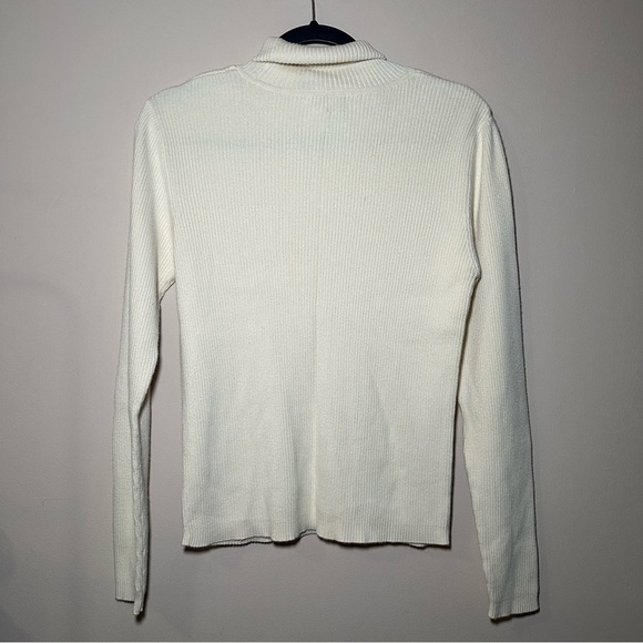 GAP 100% Cotton Ribbed Long SleeveTurtleneck Butter Yellow Sweater Size M - Picture 10 of 14